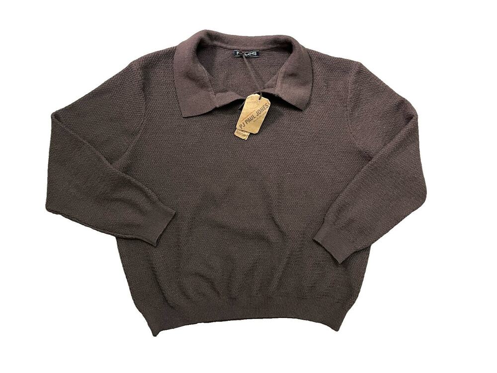 Men's PJ Paul Jones NWT Size 2XL Collared Knit Brown Sweater Comfortable